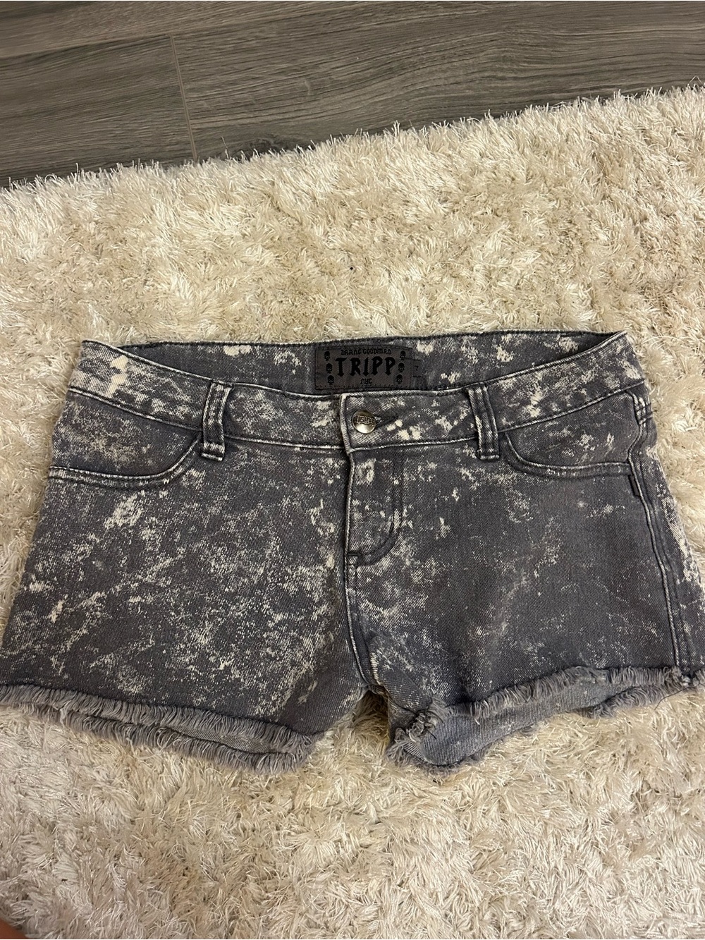 Tripp nyc Gray Acid Wash Denim Cutoff Shorts